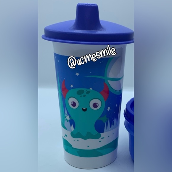 Tupperware Big Bell "Tlali" Monster Tumbler Sippy Cup with Snack Cup - Picture 3 of 5